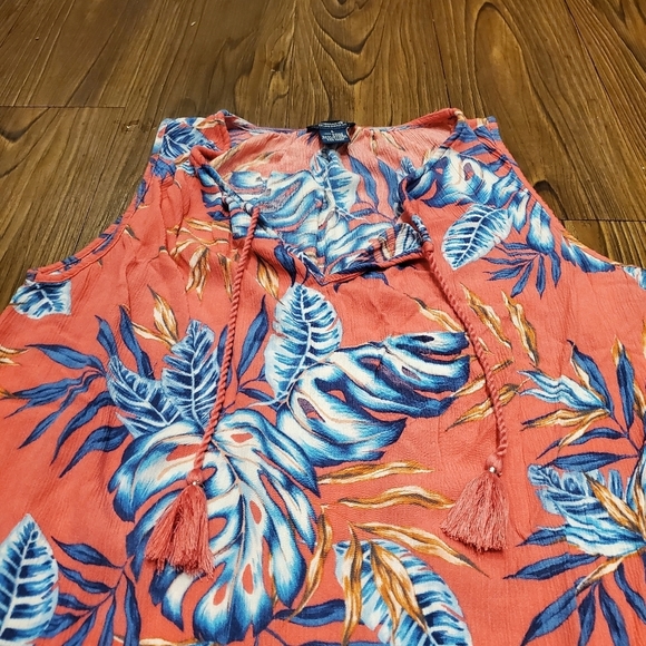 Caribbean Joe Shift Dress Tropical Floral Pink Blue Preppy Summer Vacation L - Picture 5 of 5
